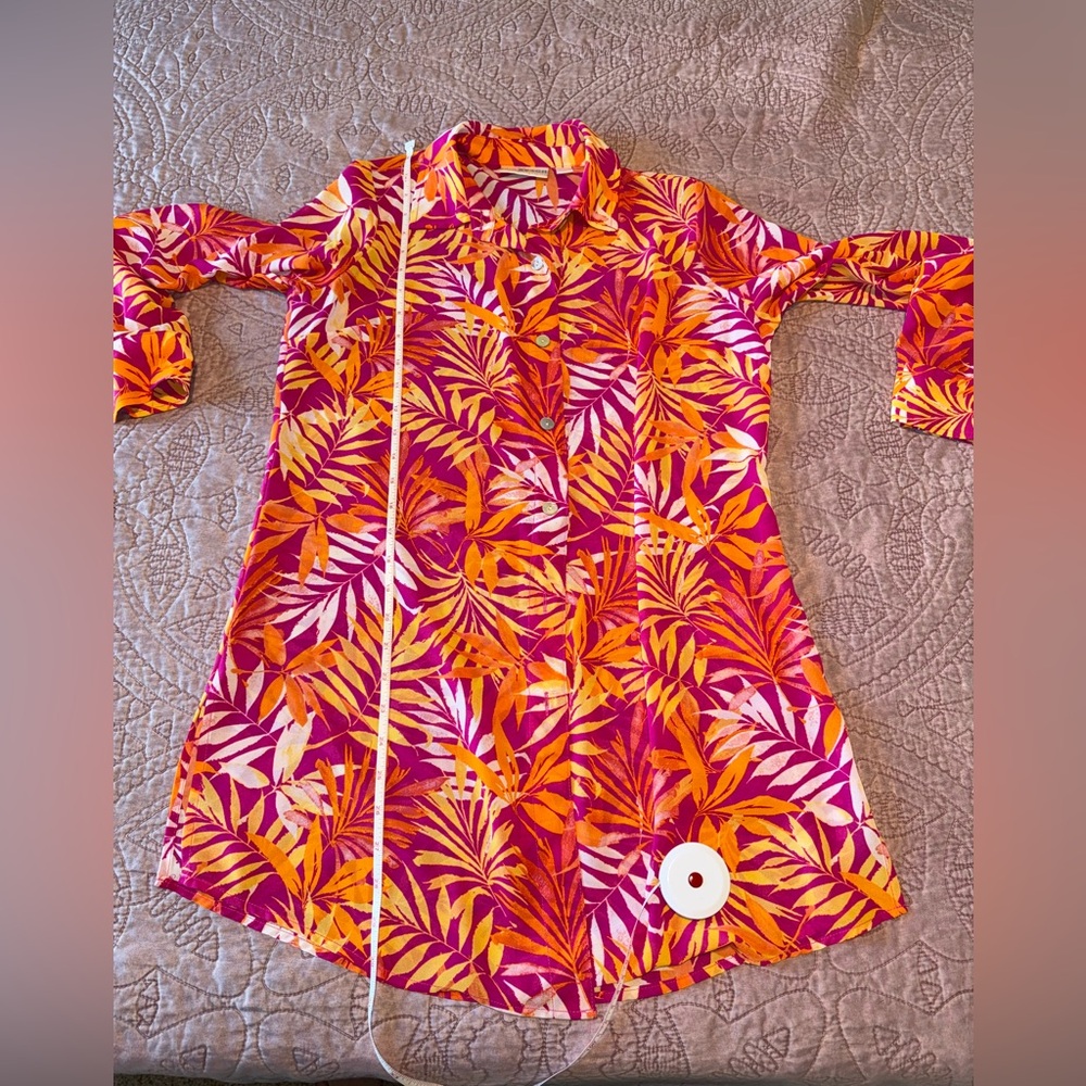Tropical Print Button-Up Shirt - Picture 10 of 14